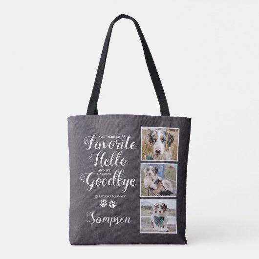 Personalisiertes Memorial Keepake Foto Collage Tasche (Rückseite)