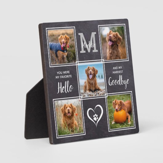 Personalisiertes Memorial Pet Loss Foto Collage Fotoplatte (Vorderseite)