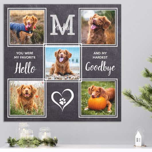 Personalisiertes Memorial Pet Loss Foto Collage Leinwanddruck