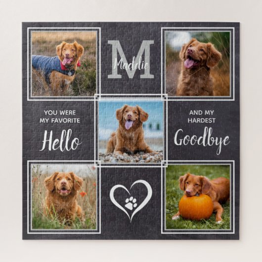 Personalisiertes Memorial Pet Loss Foto Collage Puzzle (Vertikal)