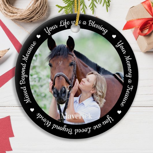 Personalisiertes Memorial Pet Loss Modernes Foto Keramik Ornament