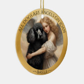 Personalisiertes Memorial zum Black Poodle Angel Keramik Ornament (Rechts)