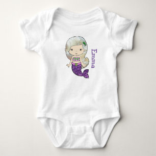 Personalisiertes Mermaid Baby One Piece Tshirt