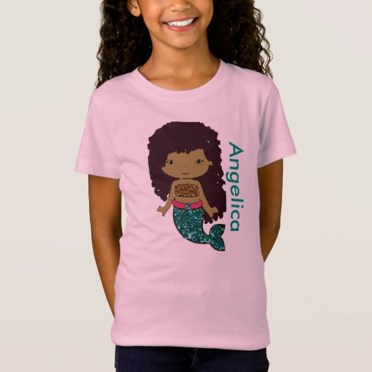 Personalisiertes Mermaid-Girl-Shirt T-Shirt (Vorderseite)