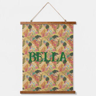 Personalisiertes Mermaid-Kinderzimmer an der Wand Wandteppich Mit Holzrahmen