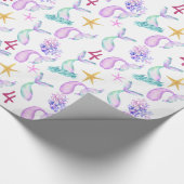 Personalisiertes Mermaid-Muster Geschenkpapier (Ecke)