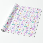 Personalisiertes Mermaid-Muster Geschenkpapier (Ungerollt)