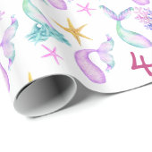 Personalisiertes Mermaid-Muster Geschenkpapier (Rolleneckpunkt)