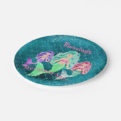 Personalisiertes Mermaid Pappteller (Schrägansicht)