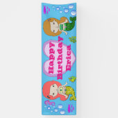 Personalisiertes Mermaid Themed Happy Birthday Ban Banner (Vertikal)