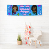 Personalisiertes Mermaid Themed Happy Birthday Ban Banner (Insitu)