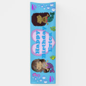 Personalisiertes Mermaid Themed Happy Birthday Ban Banner (Vertikal)