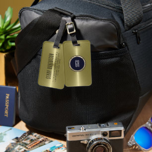 Personalisiertes Metall-Gold-Edelstahl-Look Gepäckanhänger