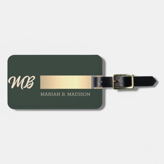 Personalisiertes Metall-Look-Script Gepäckanhänger (Vorderseite horizontal)