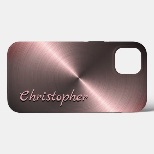 Personalisiertes Metall Titan Bronze Radial Textur Case-Mate iPhone Hülle (Rückseite (Horizontal))