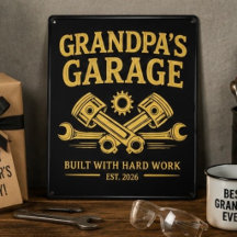 Personalisiertes Metall-Wandschild 'Opas Garage'
