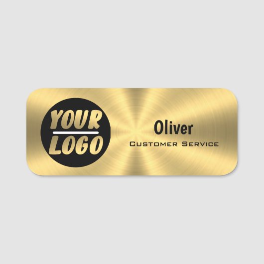 Personalisiertes Metallgold Namensschild (Vorderseite)