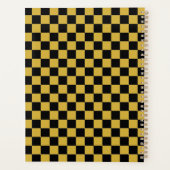 Personalisiertes Metallic-Gold-Schwarz-Quadrat-Mus Planer (Rückseite)