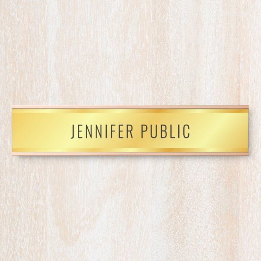 Personalisiertes Metallic Look Imitate Gold Door S Türschild (Vorderseite )