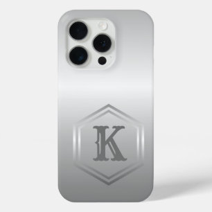 Personalisiertes Metallisches Silver Monogramm Case-Mate iPhone Hülle
