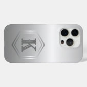 Personalisiertes Metallisches Silver Monogramm Case-Mate iPhone Hülle (Rückseite (Horizontal))