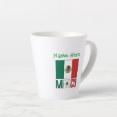 Personalisiertes Mexiko-Flagge-Name-Design Milchtasse (Rechte Ecke)