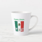 Personalisiertes Mexiko-Flagge-Name-Design Milchtasse (Rechts)