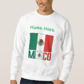 Personalisiertes Mexiko-Flaggen-Design Herren Sweatshirt (Vorderseite)