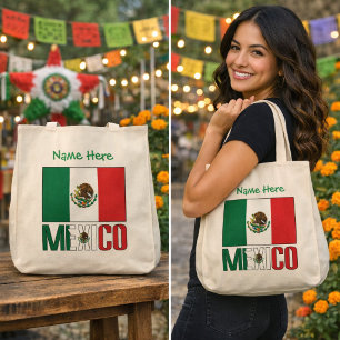 Personalisiertes Mexiko-Flaggen-Design Tragetasche