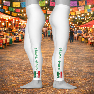 Personalisiertes Mexiko-Flaggen-Name-Design Leggings