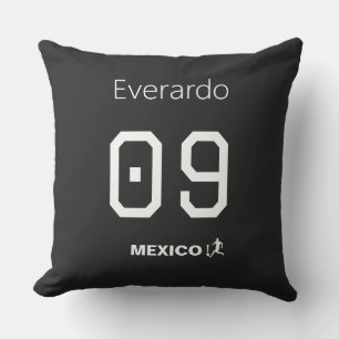 Personalisiertes Mexiko-Fußball-Tor-Schwarz-Trikot Kissen