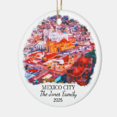 Personalisiertes Mexiko-Stadt-Ornament, Mexiko Keramik Ornament (Links)