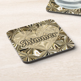 Personalisiertes Midnight Gold Marmor geometrische Getränkeuntersetzer