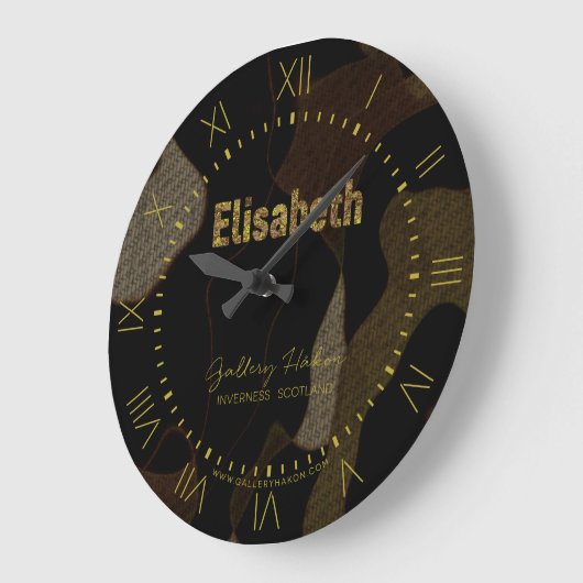 Personalisiertes Militär tarnt Schriftart Große Wanduhr (Winkel)