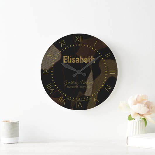 Personalisiertes Militär tarnt Schriftart Große Wanduhr (Zuhause)