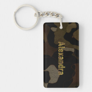 Personalisiertes Militär tarnt Schriftart Schlüsselanhänger