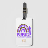 Personalisiertes militärisches Kind - Lila bis mil Gepäckanhänger (Vorderseite Vertikal)