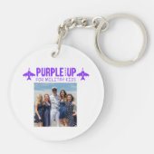 Personalisiertes militärisches Kind - Lila bis mil Schlüsselanhänger (Rückseite)