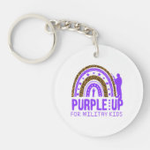 Personalisiertes militärisches Kind - Lila bis mil Schlüsselanhänger (Vorderseite)