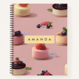 Personalisiertes Mini Cheesecake Dessert Muster Notizblock