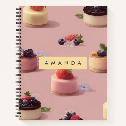 Personalisiertes Mini Cheesecake Dessert Muster Notizblock (Vorderseite)