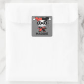 Personalisiertes Mini Harley Quinn Kids-Label Quadratischer Aufkleber (Tasche)