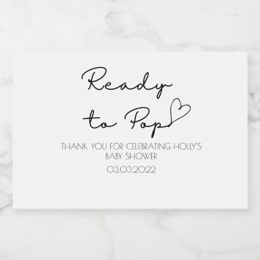 personalisiertes Mini-Prosecco-Label "Bereit zum P Schaumweinetikett (Einzelnes Label)