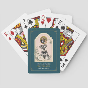 Personalisiertes Miniature Schnauzer Hochzeitsgesc Spielkarten