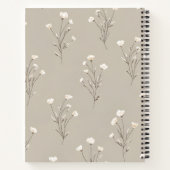 Personalisiertes Minimal-Beige-Blumendesign Notizblock (Rückseite)