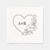 Personalisiertes Minimal Greenery Blumenpapier Serviette (Vorderseite)