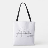 Personalisiertes Minimal Schwarz und Weiß Tasche (Rückseite)