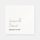 Personalisiertes Minimal- und Chic-Hochzeitspapier Serviette (Vorderseite)