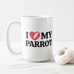 Personalisiertes Minimal Weiß Papagei Liebeszitat Kaffeetasse