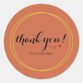Personalisiertes Minimalistisch ThankSie Script Te Runder Aufkleber (Vorderseite)